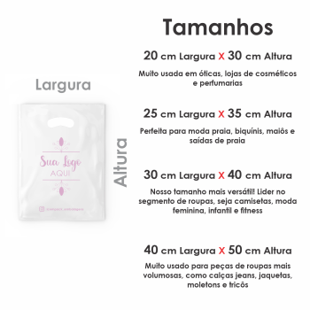 Sacola Plástica Branca Alça Vazada Personalizada