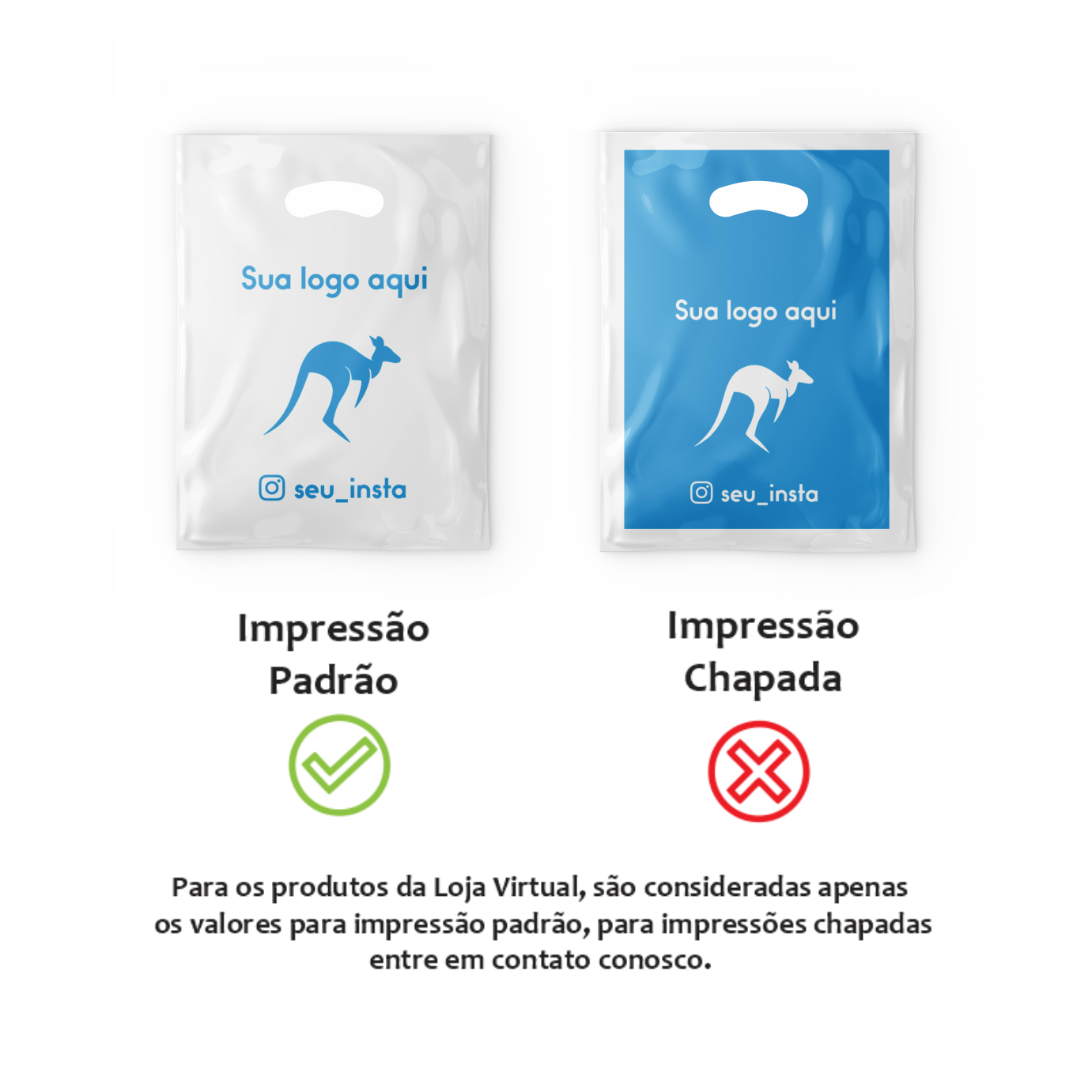 Sacola Plástica Branca Alça Vazada Personalizada