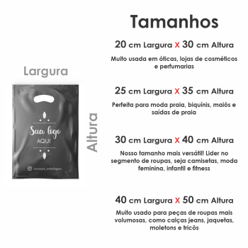 Sacola Plástica Preta Alça Vazada Personalizada